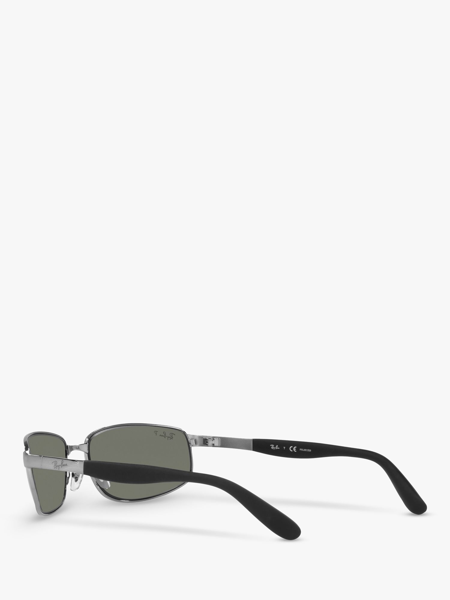 Ray-Ban RB3254 Men's Polarised Rectangular Sunglasses, Gunmetal/Grey at  John Lewis & Partners