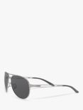 Oakley OO4054 Women's Caveat Pilot Sunglasses, Polished Chrome/Grey