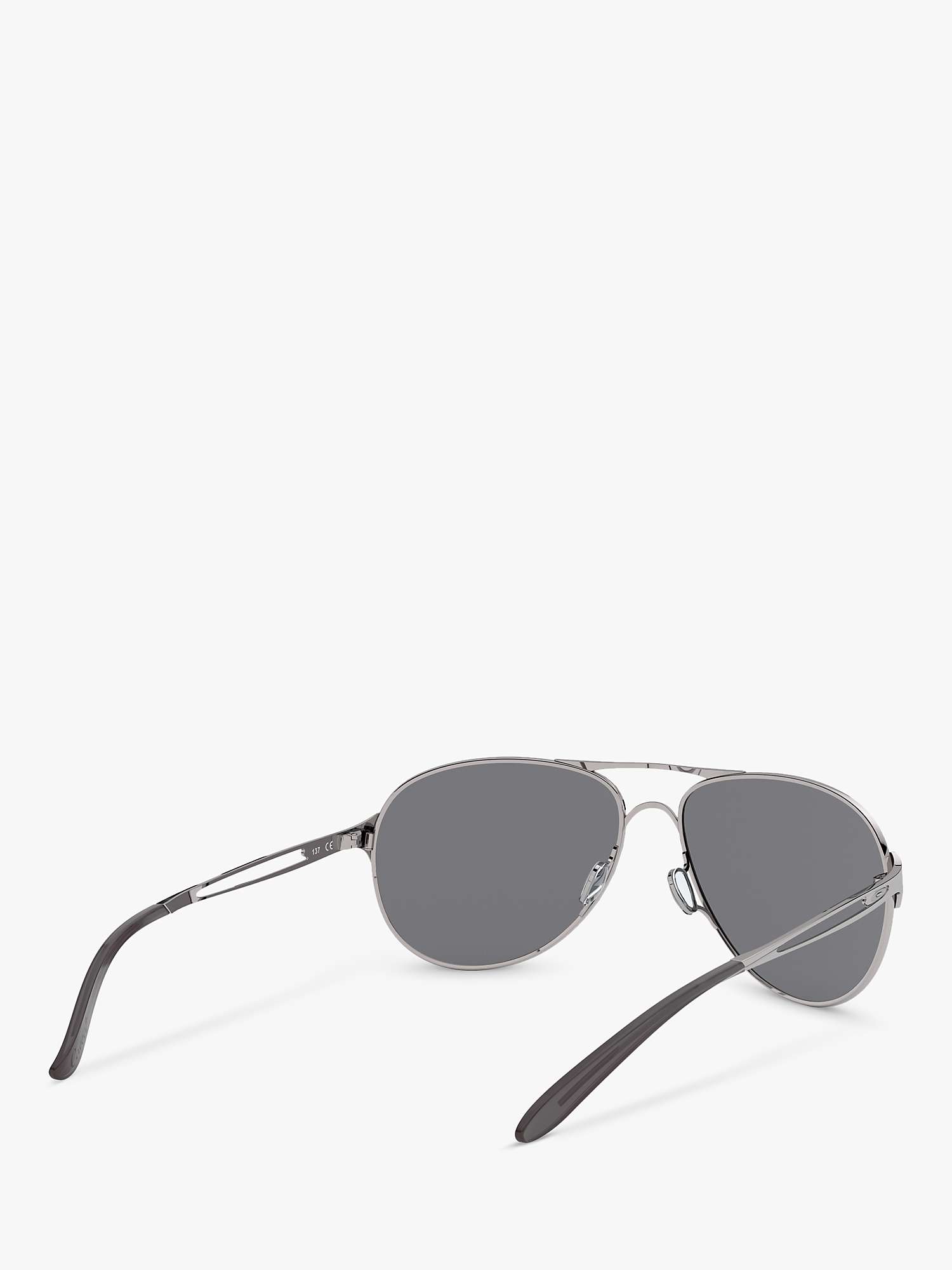 Buy Oakley OO4054 Women's Caveat Pilot Sunglasses, Polished Chrome/Grey Online at johnlewis.com