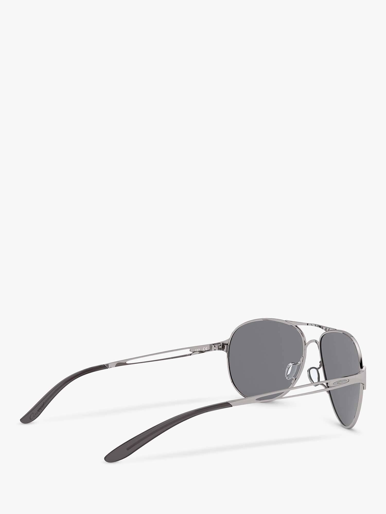 Buy Oakley OO4054 Women's Caveat Pilot Sunglasses, Polished Chrome/Grey Online at johnlewis.com