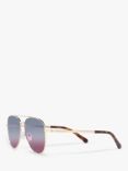 Michael Kors MK1045 Women's San Diego Aviator Sunglasses, Gold/Multi Gradient