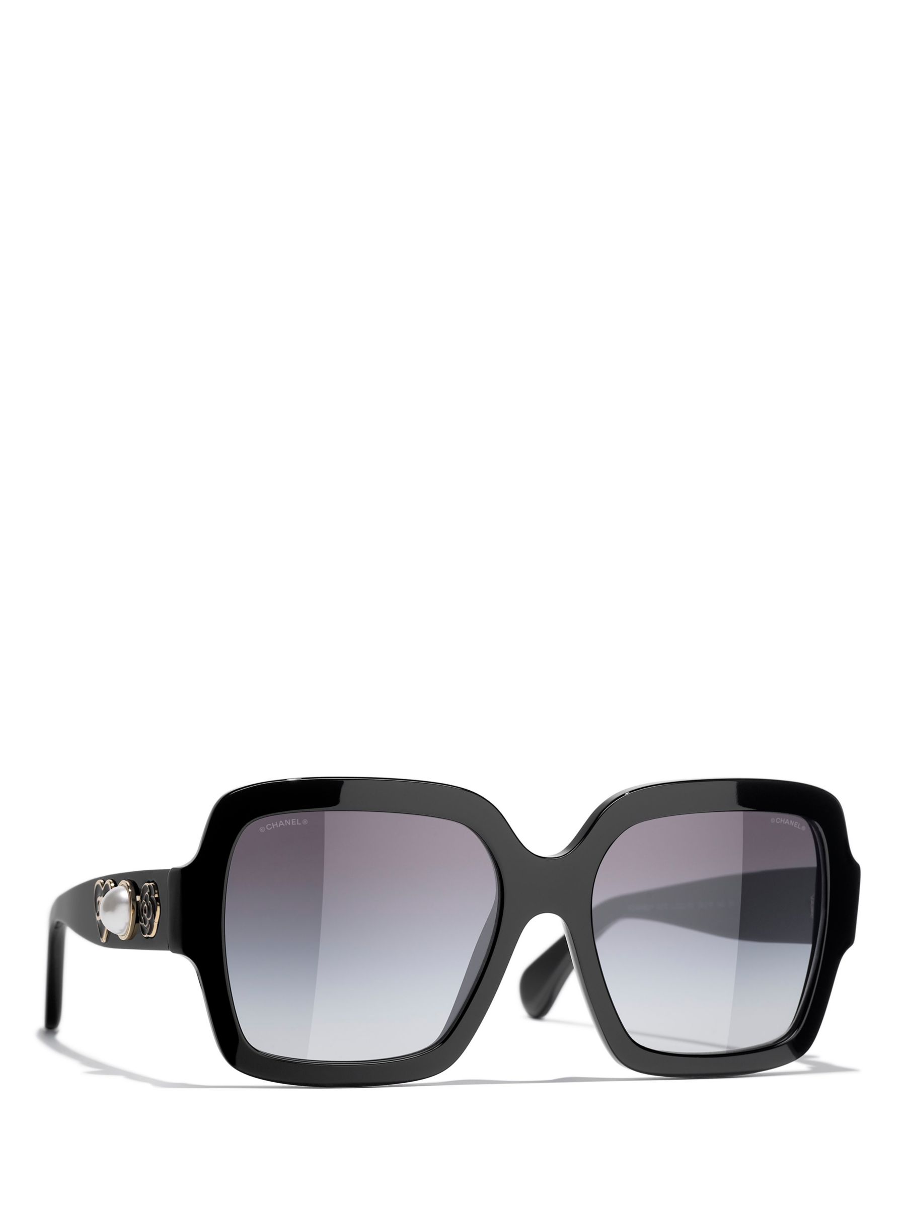 Buy CHANEL CH5479 Women's Square Sunglasses, Black/Grey Online at johnlewis.com