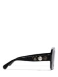 CHANEL CH5479 Women's Square Sunglasses, Black/Grey