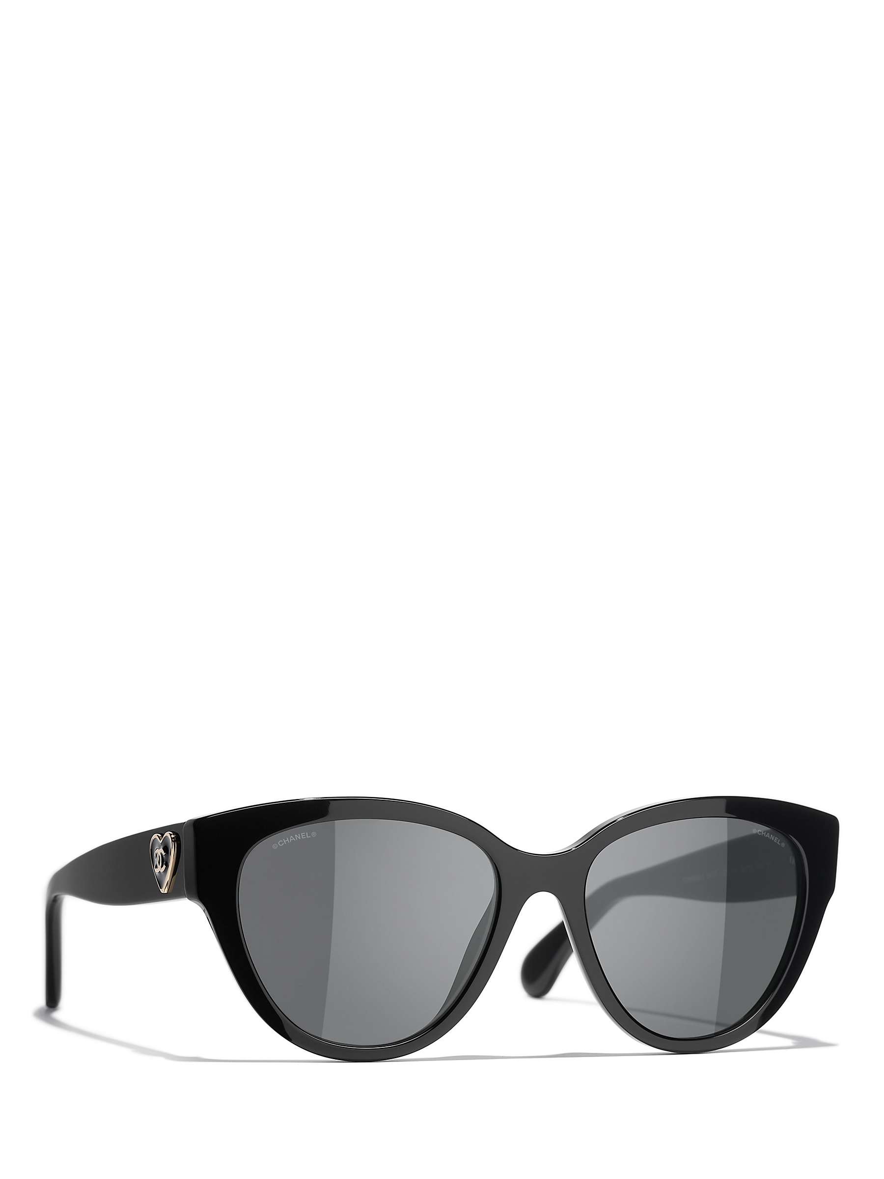 Buy CHANEL CH5477 Women's Cat's Eye Sunglasses, Black/Grey Online at johnlewis.com