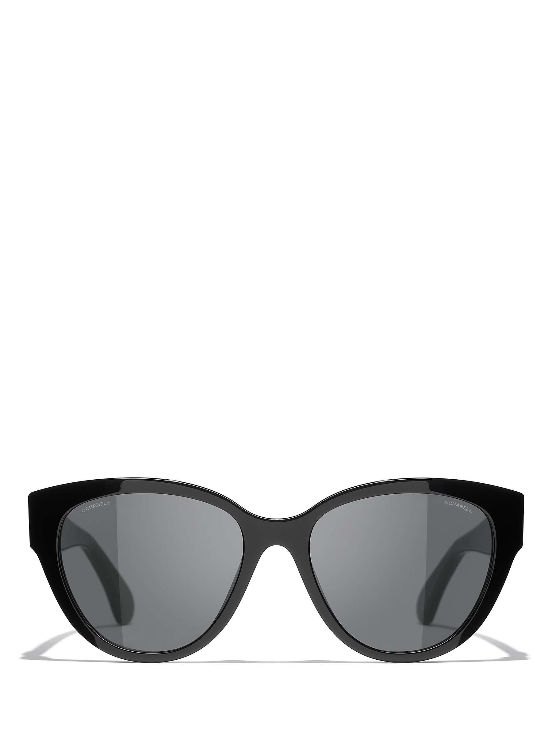 CHANEL CH5477 Women's Cat's Eye Sunglasses, Black/Grey at John Lewis &  Partners