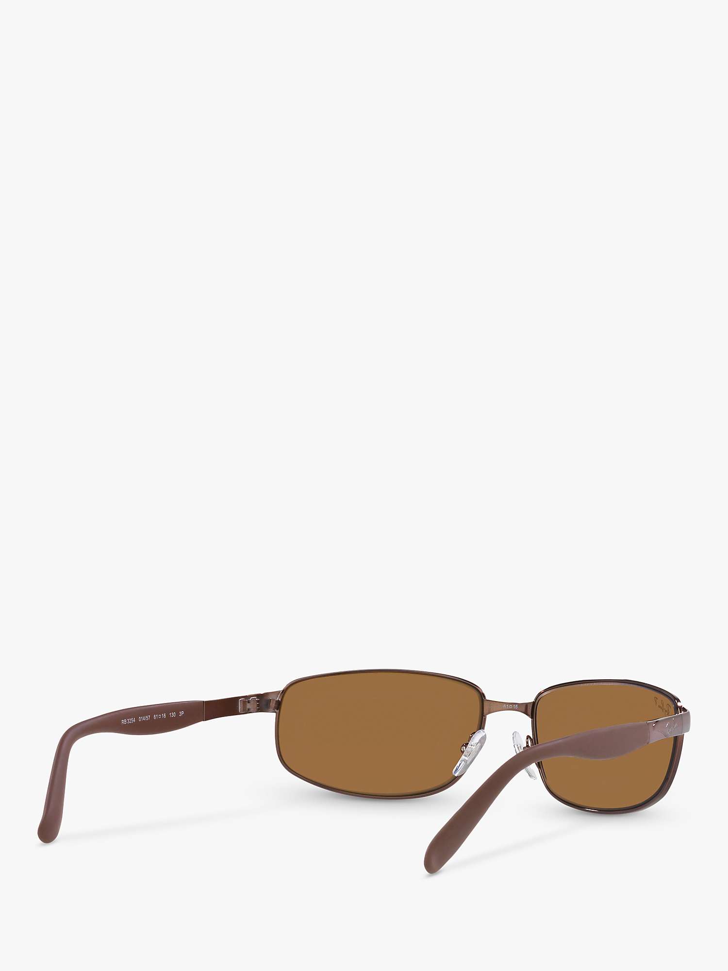 Buy Ray-Ban RB3255 Men's Polarised Rectangular Sunglasses, Brown Online at johnlewis.com