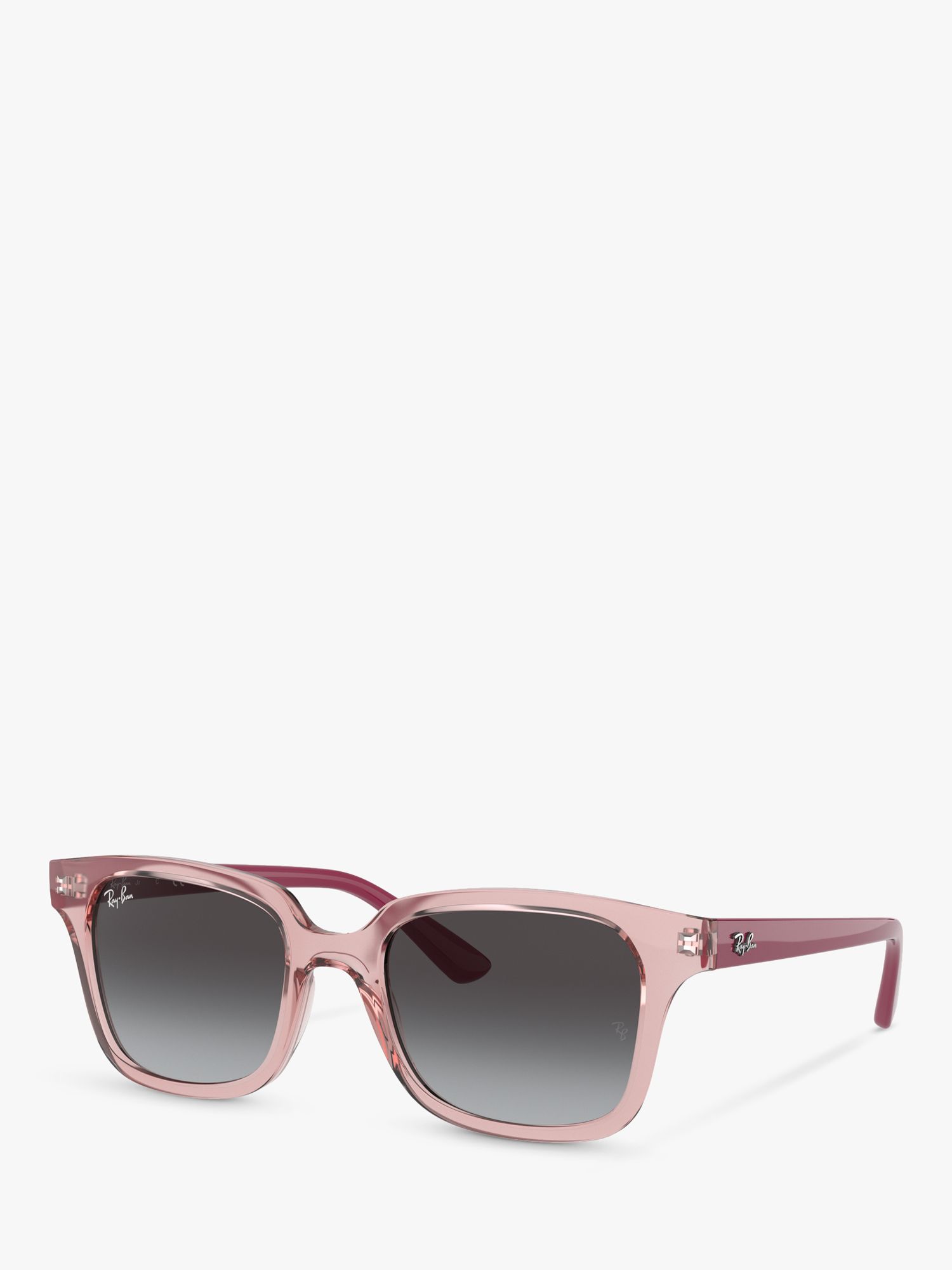 Ray-Ban Junior RJ9071S Unisex Square Sunglasses, Transparent Pink/Grey  Gradient at John Lewis & Partners