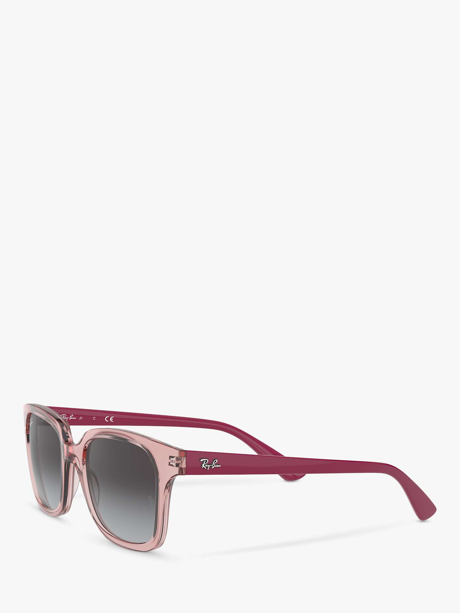 Buy Ray-Ban Junior RJ9071S Unisex Square Sunglasses, Transparent Pink/Grey Gradient Online at johnlewis.com