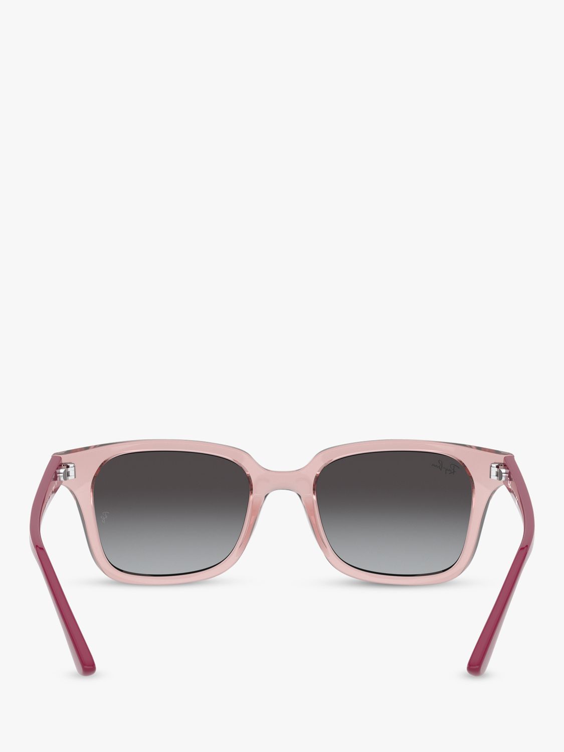 Ray-Ban Junior RJ9071S Unisex Square Sunglasses, Transparent Pink/Grey Gradient
