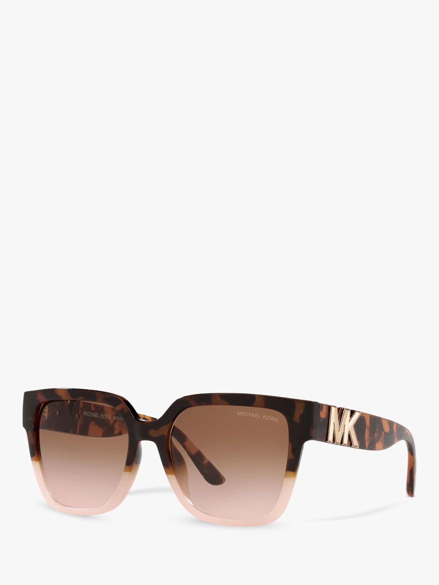 Michael Kors MK2170U Women's Karlie Square Sunglasses, Dark Tortoise/Pink  at John Lewis & Partners