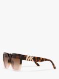 Michael Kors MK2170U Women's Karlie Square Sunglasses, Dark Tortoise/Pink