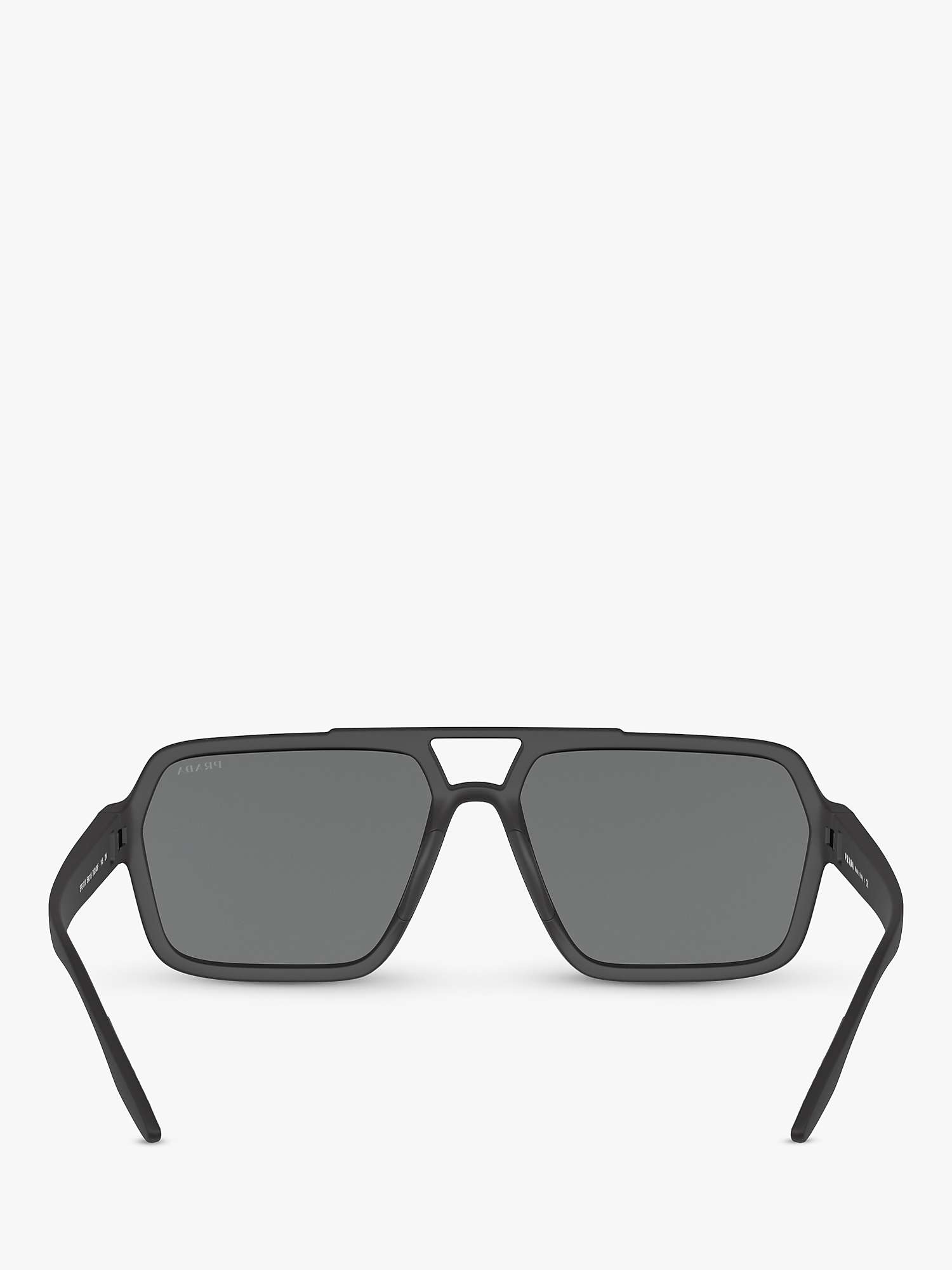 Buy Prada PS 01XS Men's Rectangular Sunglasses, Black/Mirror Grey Pink Online at johnlewis.com