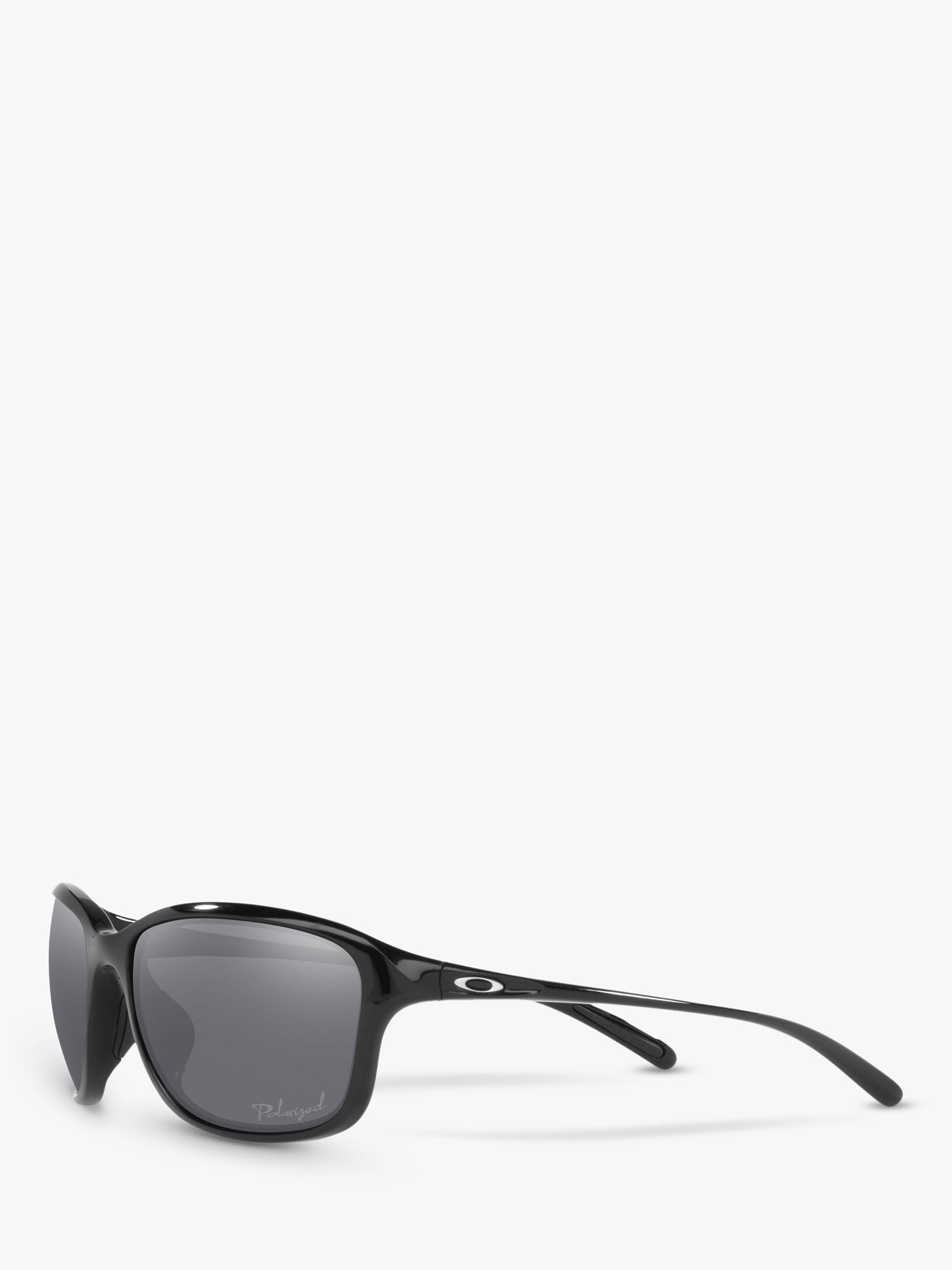 Oakley OO9297 Women's She's Unstoppable Polarised Oval Sunglasses, Polished Black/Mirror Grey