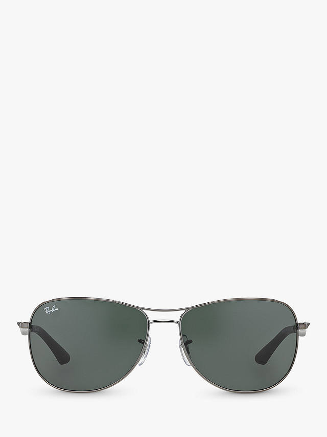 Ray-Ban RB3519 59 Men's Aviator Sunglassess, Gunmetal/Grey