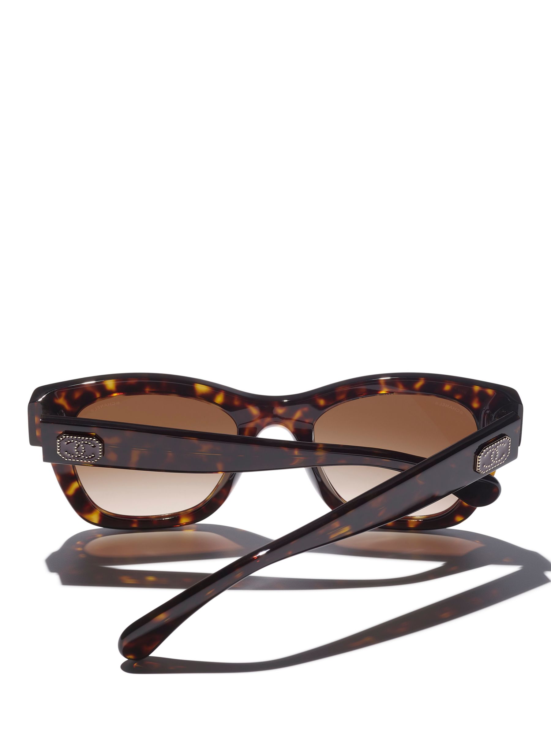 CHANEL Irregular Sunglasses CH5478 Dark Havana/Brown Gradient at John Lewis  & Partners