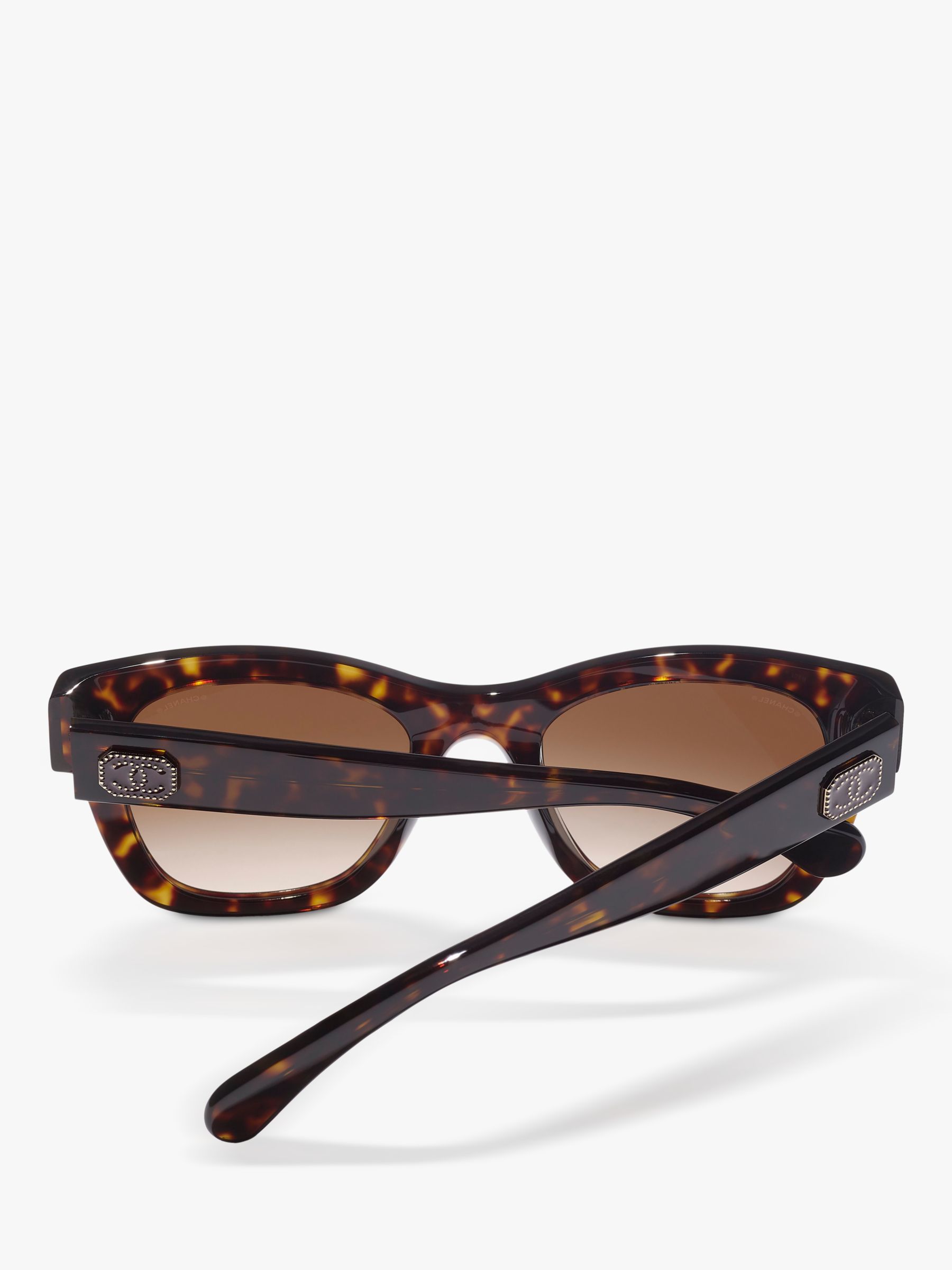 Buy CHANEL Irregular Sunglasses CH5478 Dark Havana/Brown Gradient Online at johnlewis.com