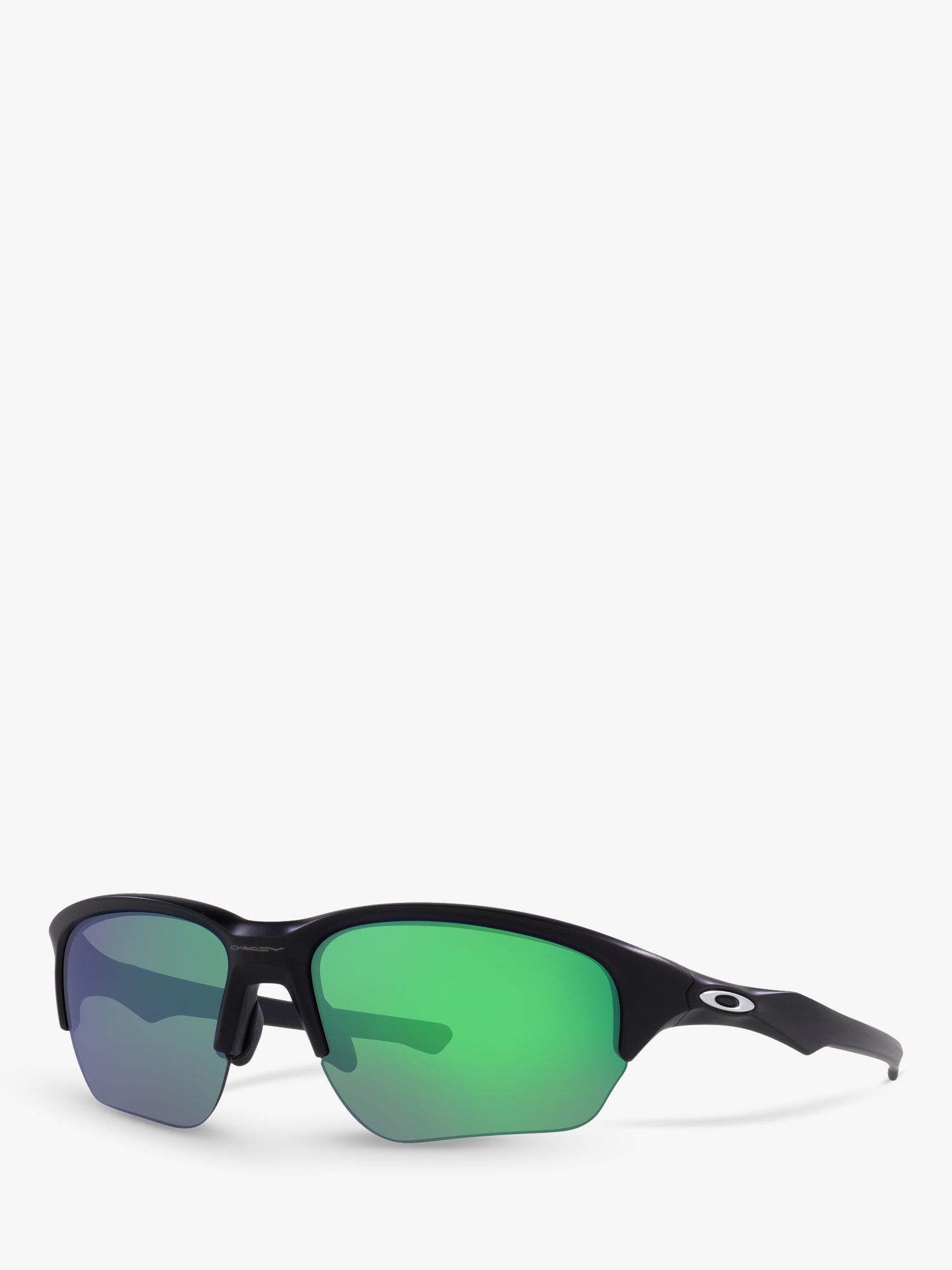 Oakley OO9363 Men's Flak Beta Prizm Rectangular Sunglasses, Matte Black  /Green at John Lewis & Partners