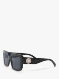 Versace VE4384B Women's Square Sunglasses, Black/Grey