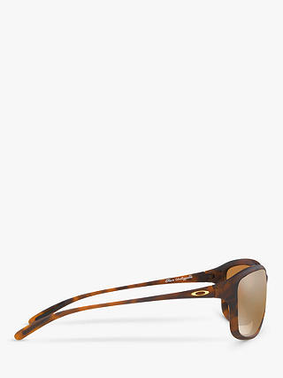 Oakley OO9297 Women's She's Unstoppable Polarised Rectangular Sunglasses, Tortoise/Mirror Brown