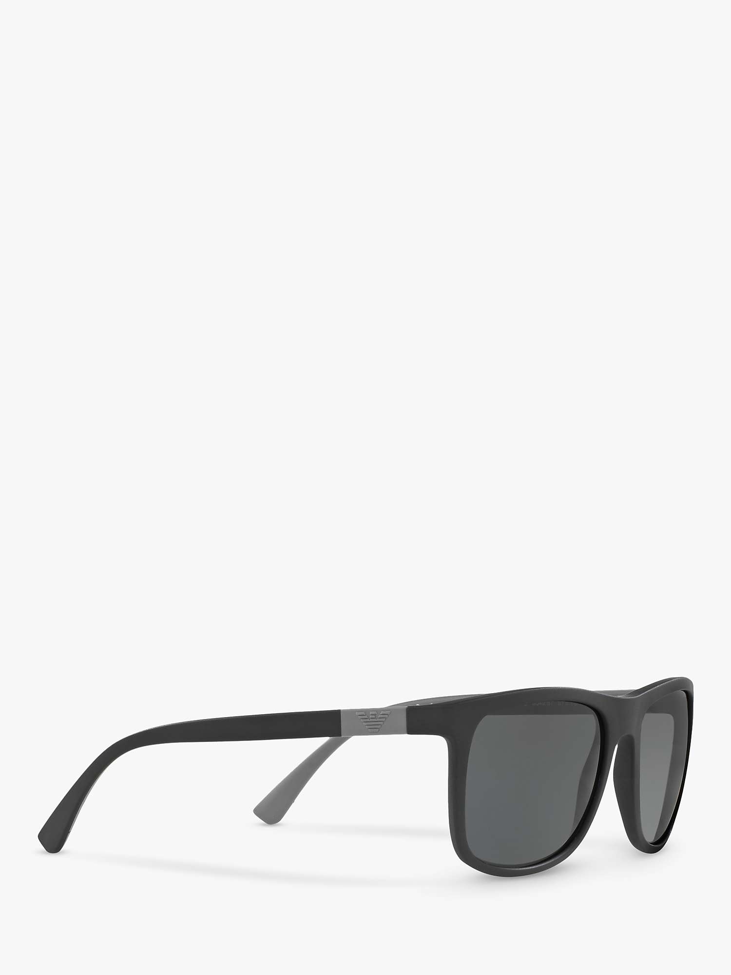 Buy Emporio Armani EA4079 Men's Square Sunglasses, Matte Black/Grey Online at johnlewis.com
