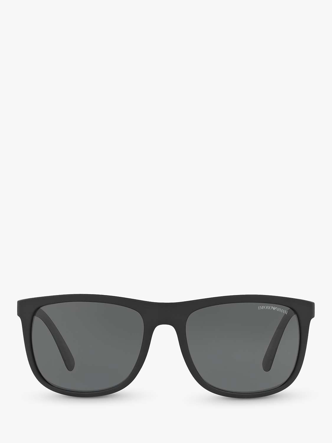 Buy Emporio Armani EA4079 Men's Square Sunglasses, Matte Black/Grey Online at johnlewis.com