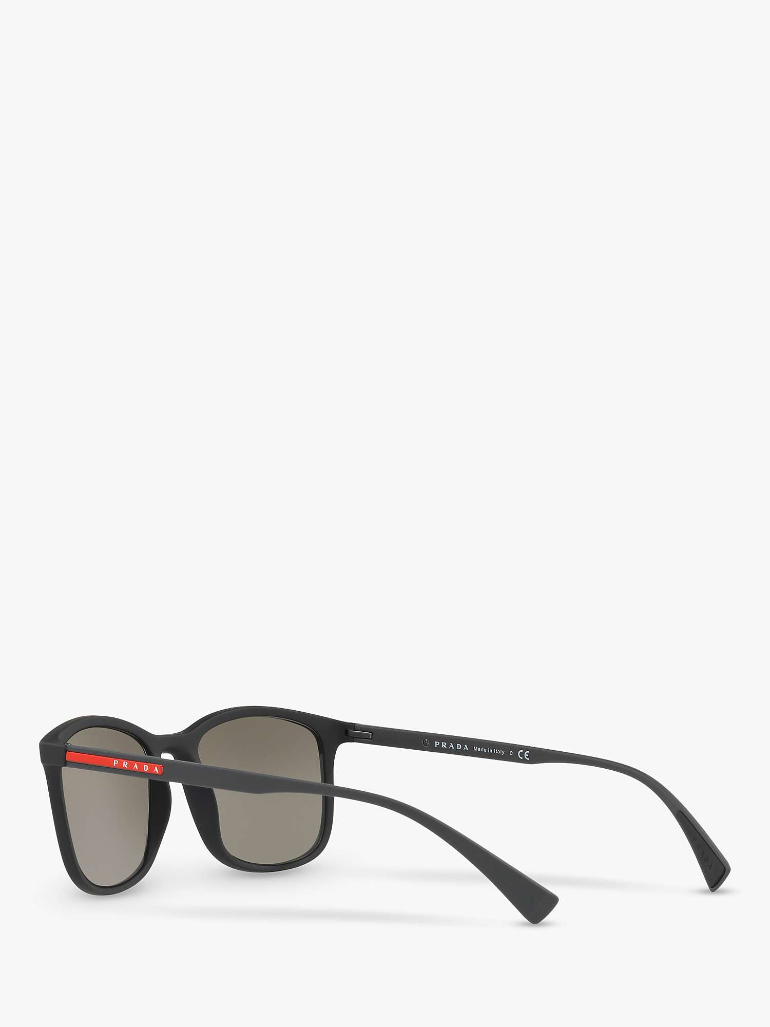 Buy Prada Linea Rossa PS 01TS Men's Rectangular Sunglasses, Black/Mirror Grey Online at johnlewis.com