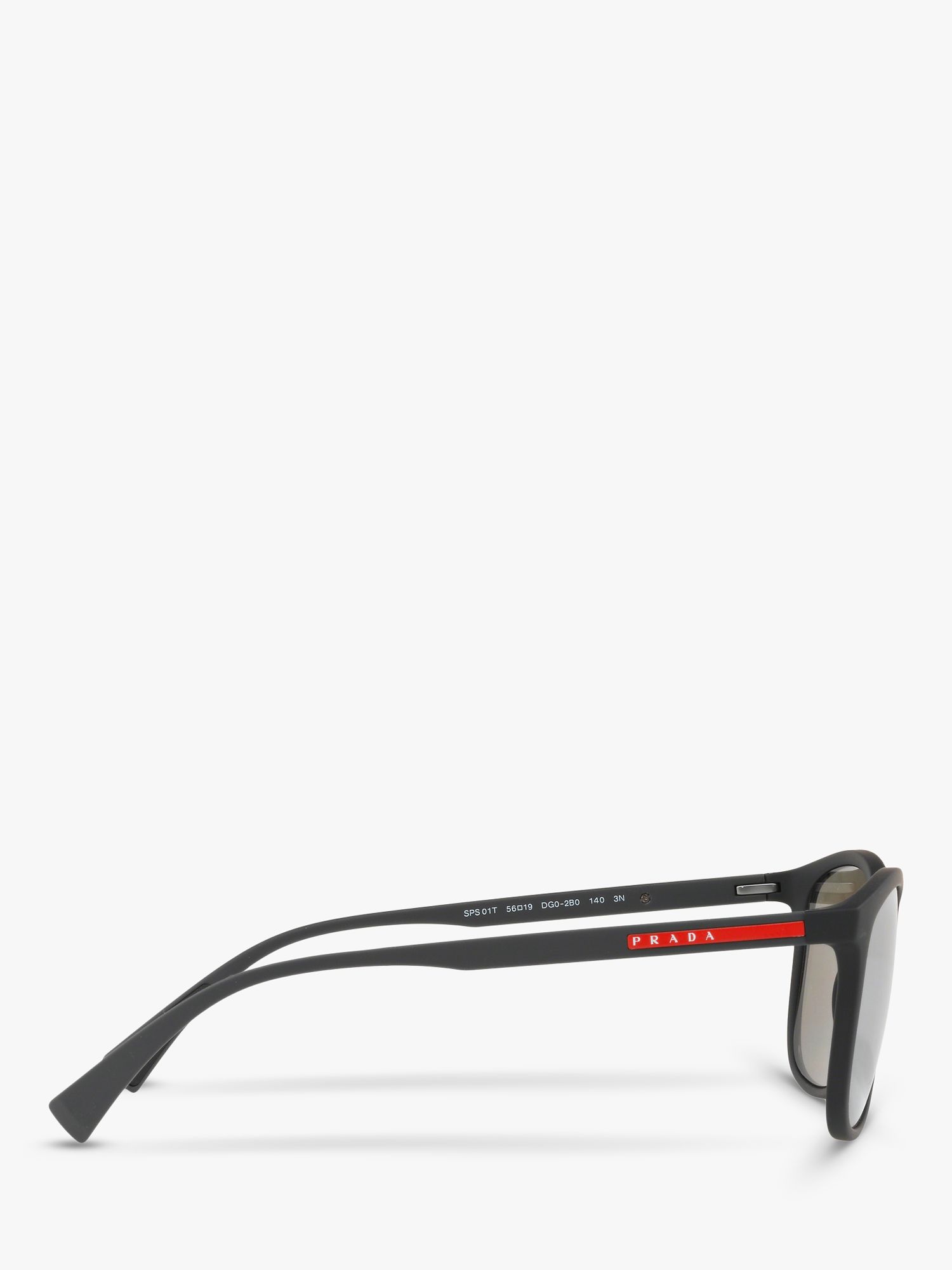 Prada Linea Rossa Ps 01ts Mens Rectangular Sunglasses Blackmirror Grey At John Lewis And Partners 