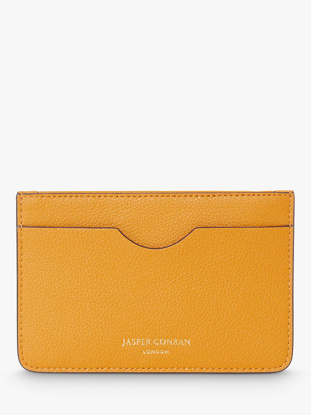 Jasper Conran London Bryn Leather Zip Card Holder, Yellow