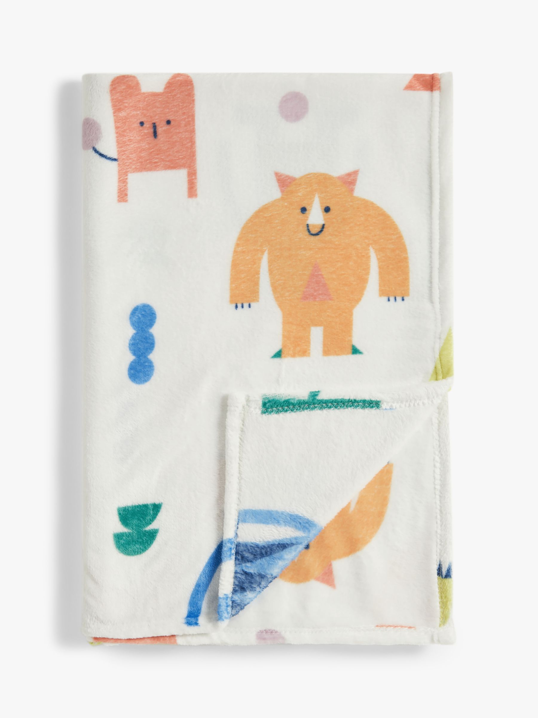 John Lewis ANYDAY Robot Monster Fleece Blanket 120 x 120cm