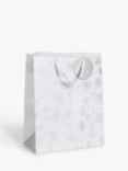 John Lewis Winter Fayre Silver Snowflake Gift Bag, Medium