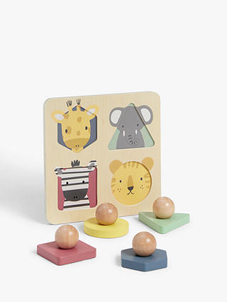 John Lewis My First Animal Puzzle Wooden Toy, Multi
