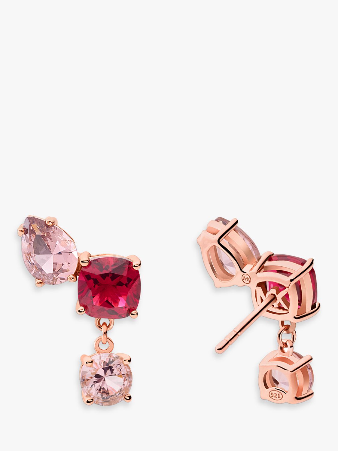 Michael Kors Kors Brilliance Nanogem Drop Earrings, Rose Gold at John Lewis  & Partners