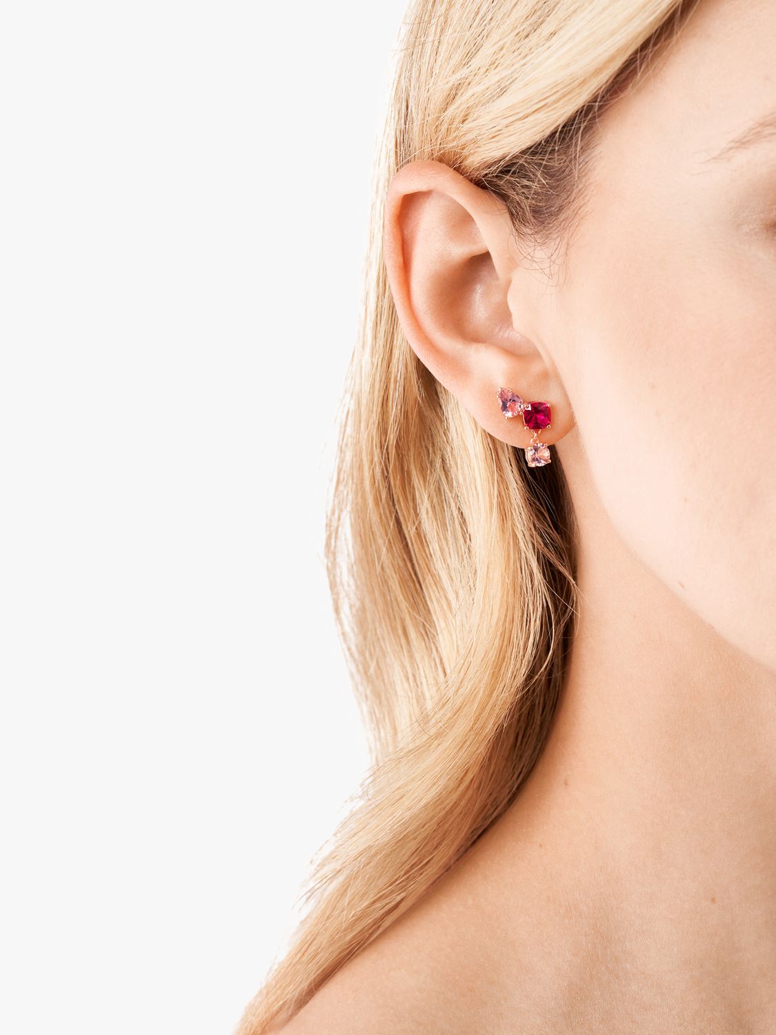 Michael Kors Kors Brilliance Nanogem Drop Earrings, Rose Gold at John Lewis  & Partners