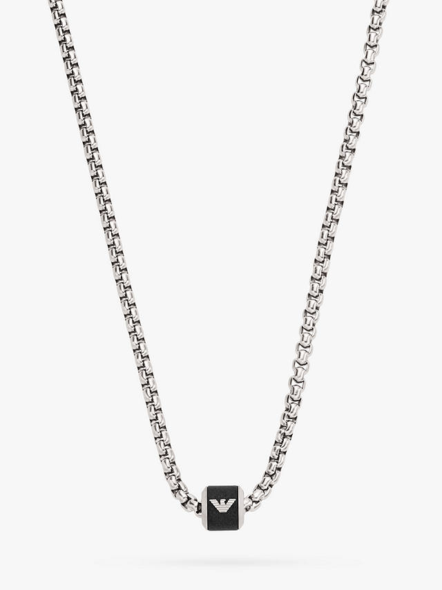 Emporio Armani EGS2910040 Men's Chain Logo Necklace, Silver at John Lewis &  Partners