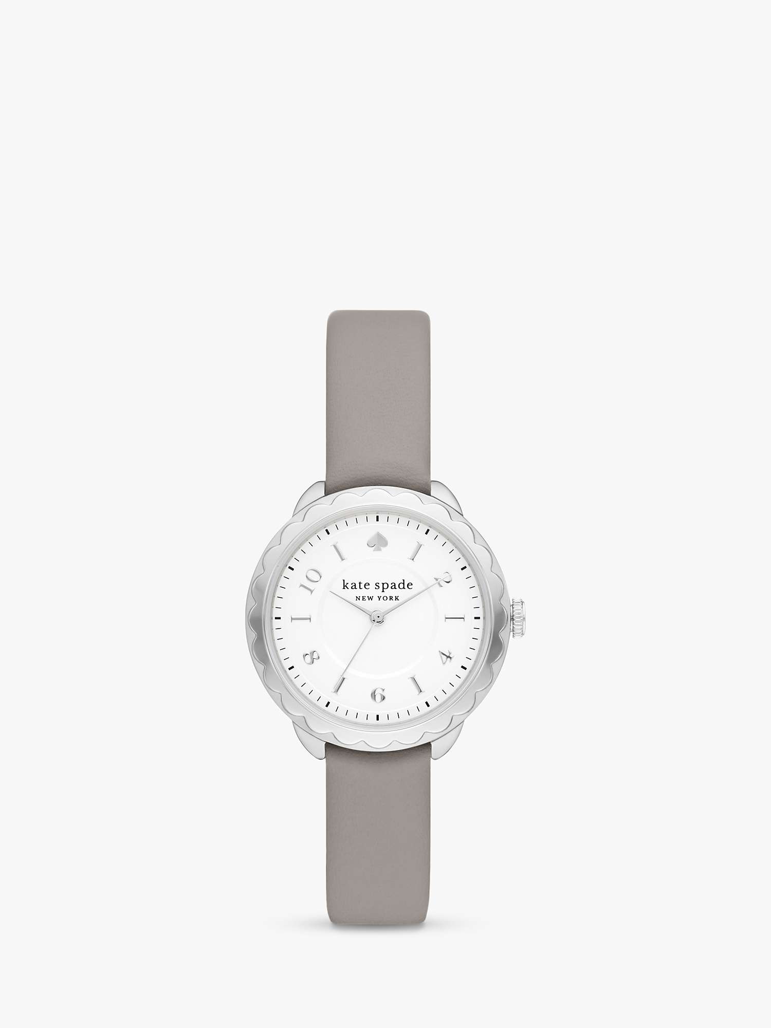 kate spade new york Morningside Leather Strap Watch, Silver KSW1757 at John  Lewis & Partners