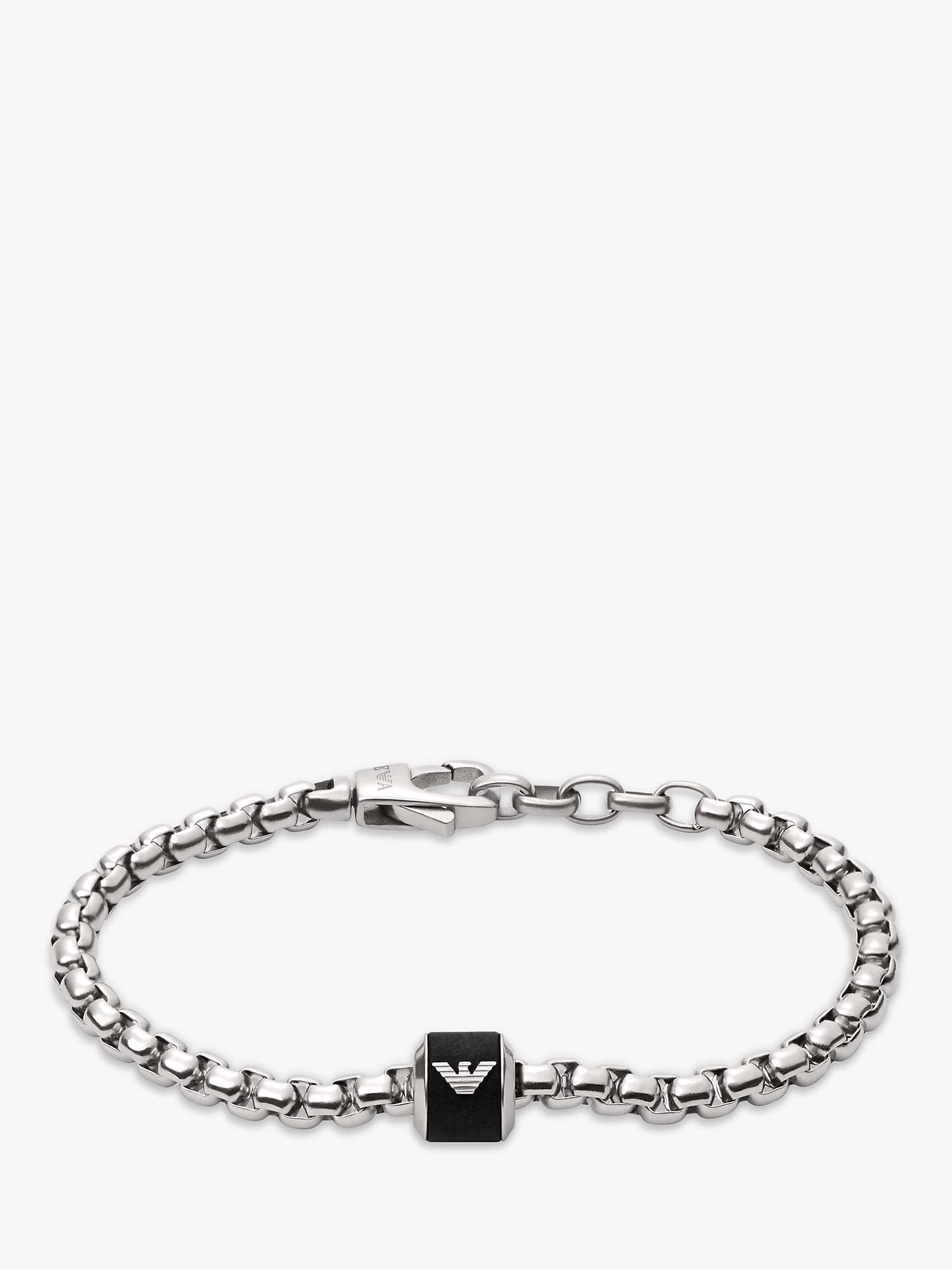 Emporio Armani EGS2911040 Men's Chain Bracelet, Silver at John Lewis &  Partners