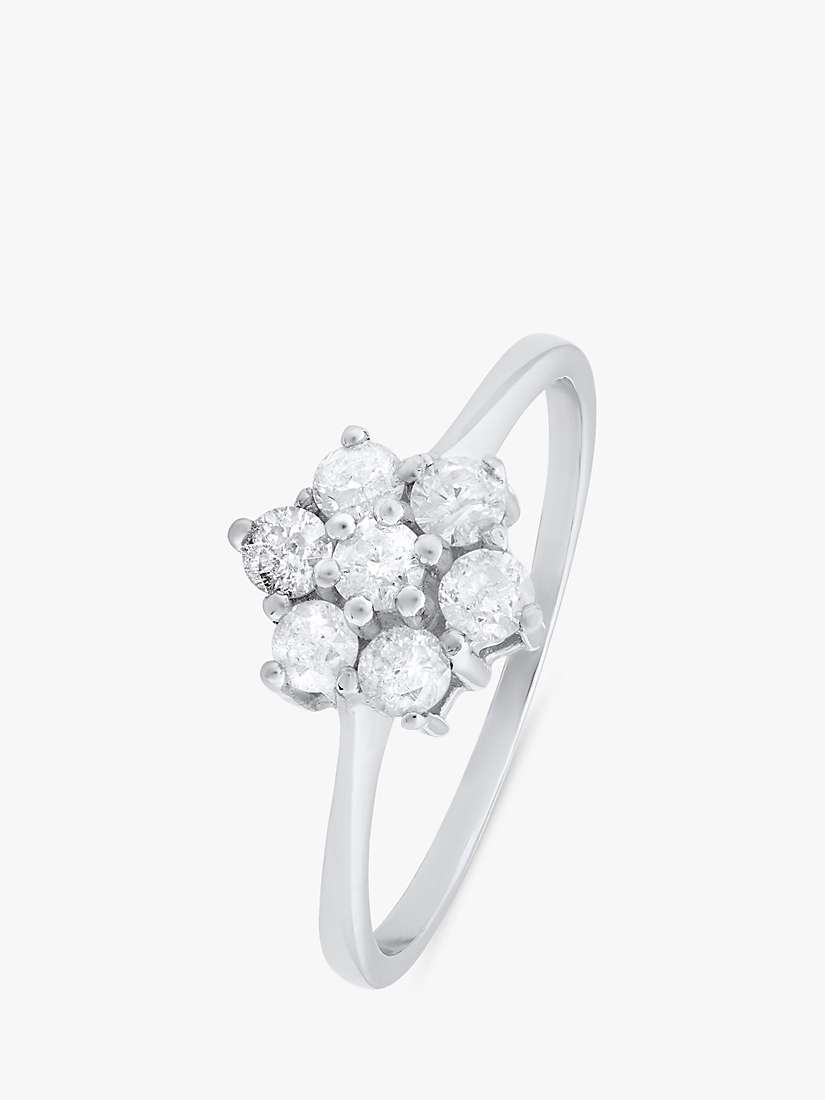 Buy L & T Heirlooms Second Hand Platinum Diamond Cluster Ring Online at johnlewis.com