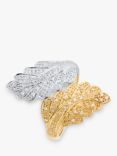 L & T Heirlooms Pre-Loved Gold & Rhodium Plated Two-Tone Leaf Ring