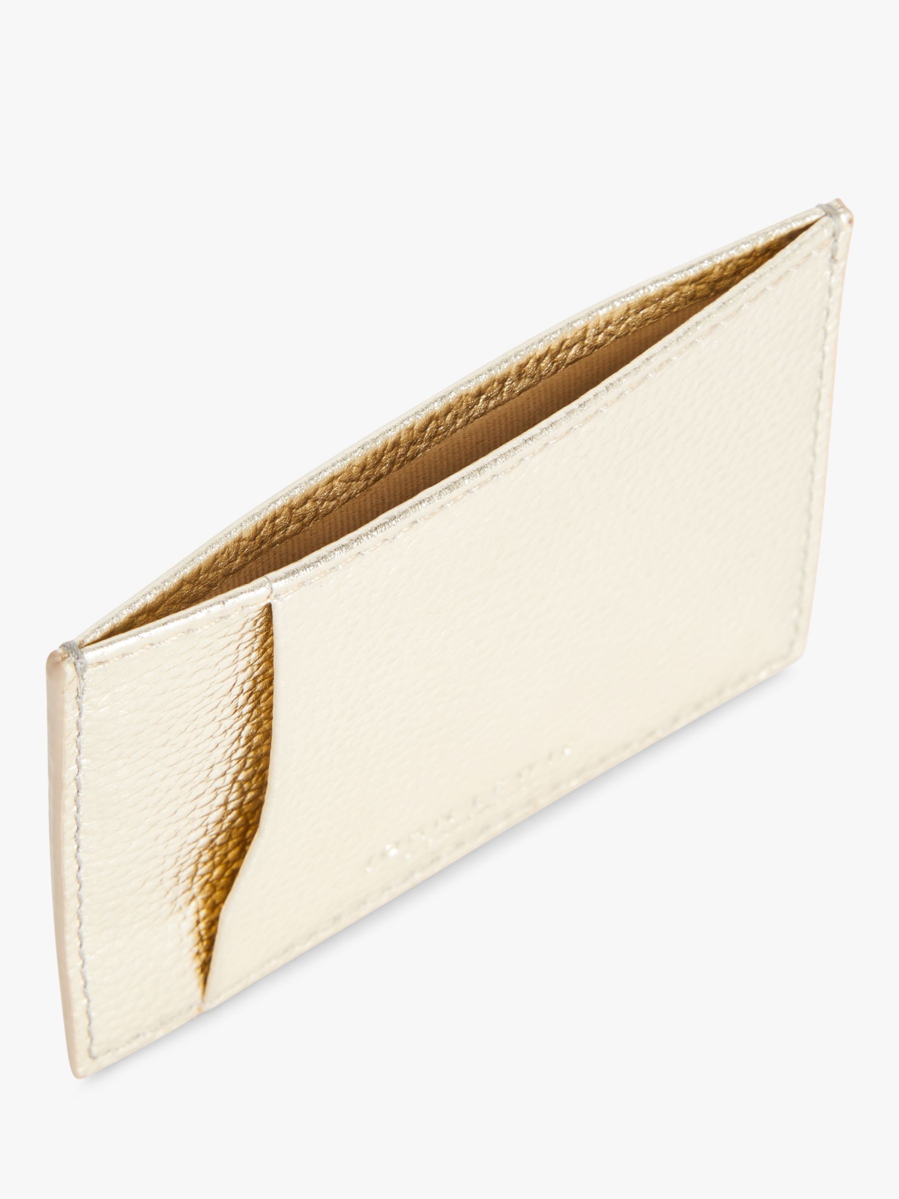 Namaak verlegen maak een foto John Lewis Simple Leather Card Holder, Pebbled Gold at John Lewis & Partners