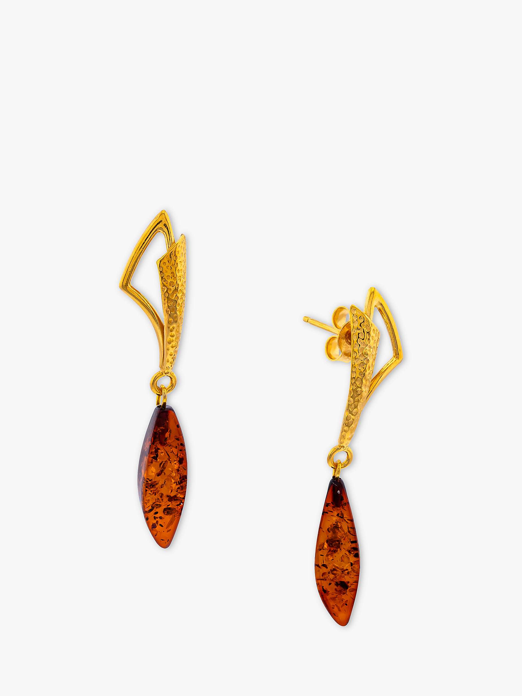 Buy Be-Jewelled Art Deco Amber Drop Earrings, Gold/Cognac Online at johnlewis.com