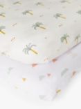 John Lewis Desert Dino Volcano Cotton Fitted Baby Sheet, Pack of 2