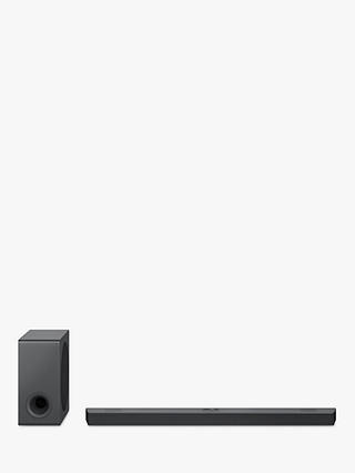 LG S90QY Bluetooth Wi-Fi Soundbar with Meridian Technology, High Resolution Audio, Dolby Atmos, DTS:X & Wireless Subwoofer, Dark Steel Silver