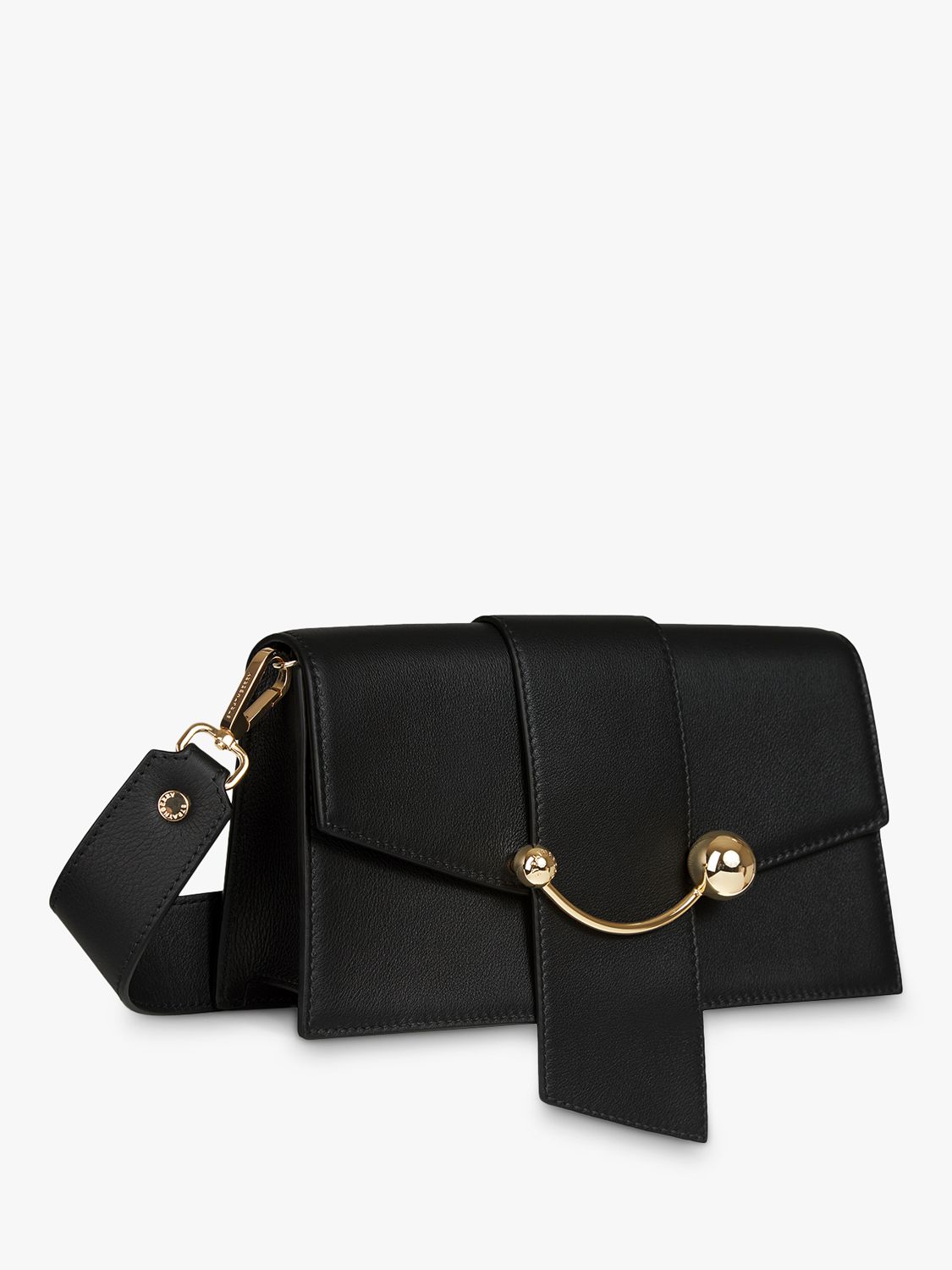 Strathberry Box Crescent Leather Shoulder Bag, Vanilla at John Lewis &  Partners