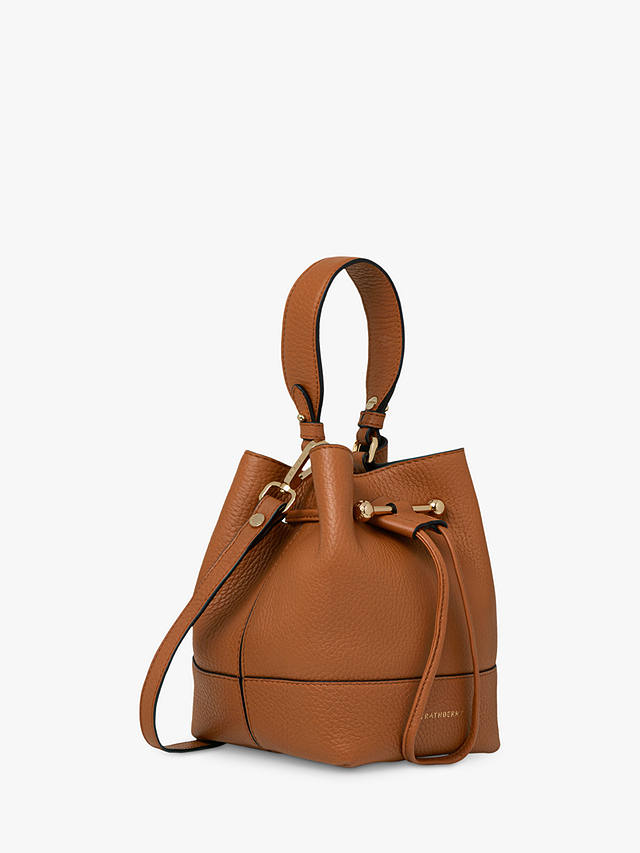 Strathberry Lana Osette Leather Bucket Bag, Tan