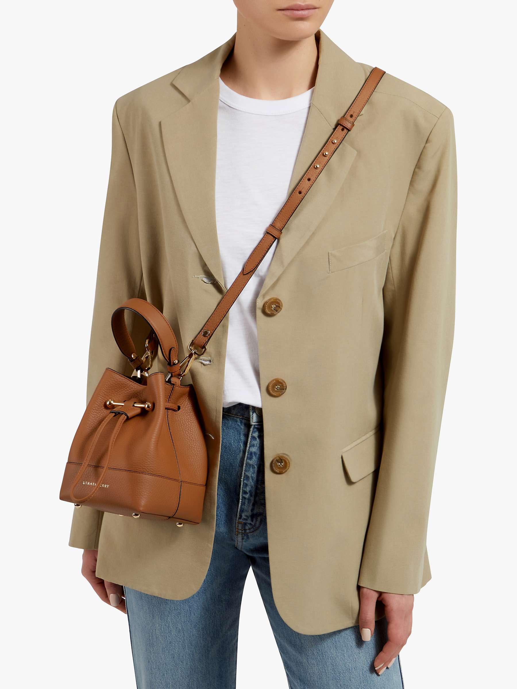 Buy Strathberry Lana Osette Leather Bucket Bag Online at johnlewis.com