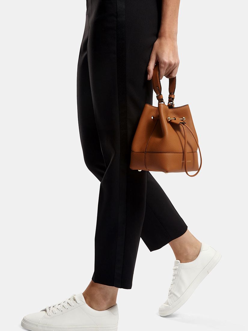 Womens Lana Osette - Leather Mini Bucket Bag Tan