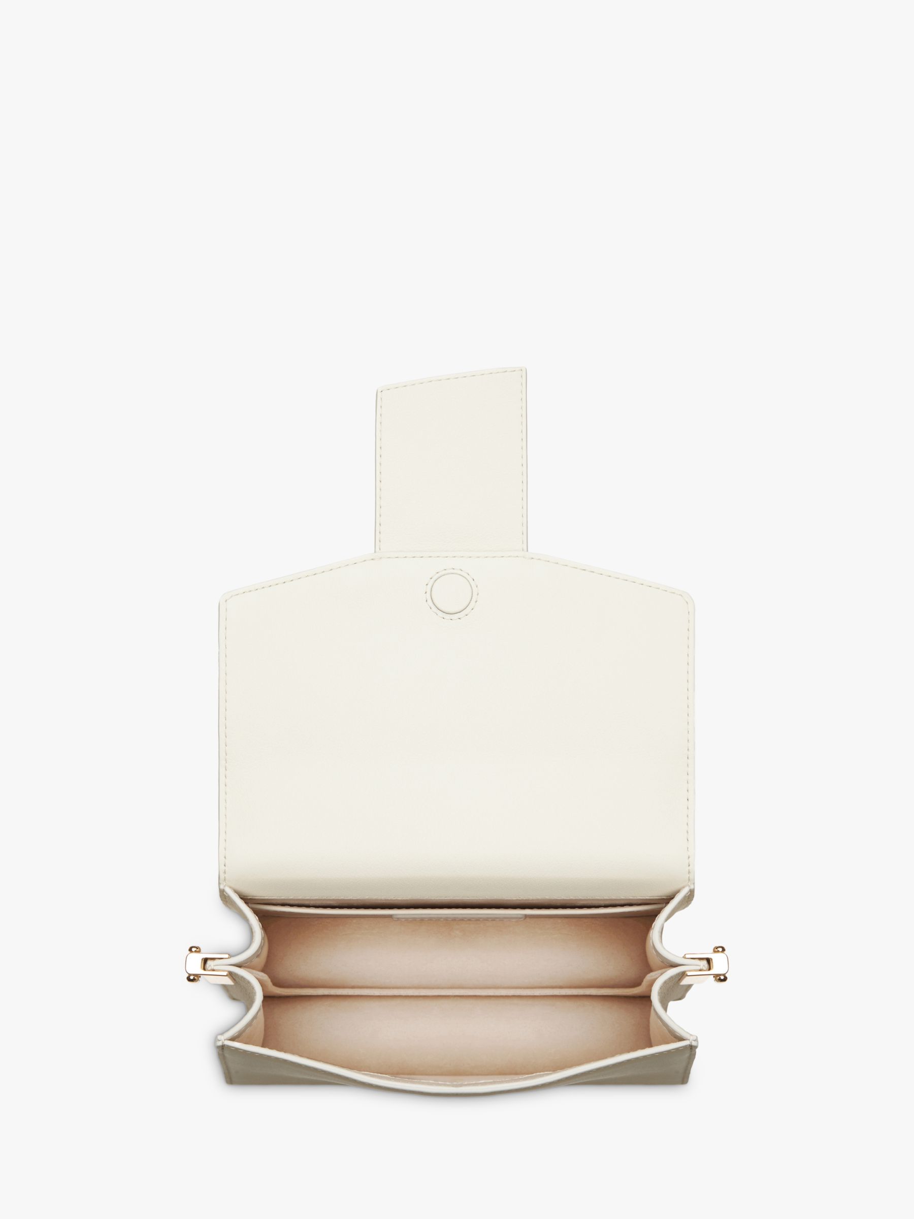 Strathberry Box Crescent Leather Shoulder Bag, Vanilla at John Lewis &  Partners