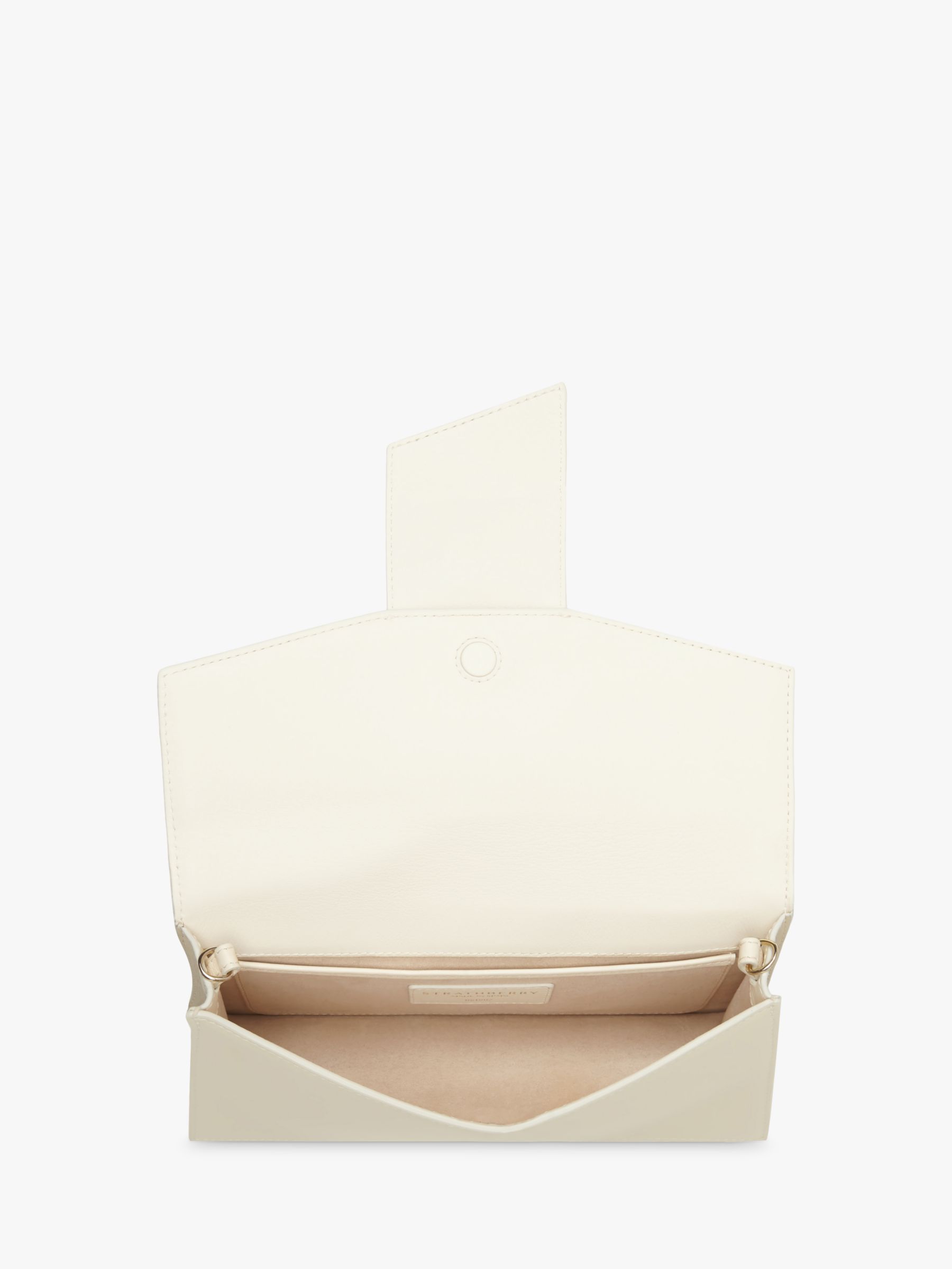 Strathberry Mini Crescent Leather Shoulder Bag, Vanilla at John Lewis ...