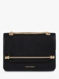 Strathberry East/West Mini Leather Cross Body Bag, Black