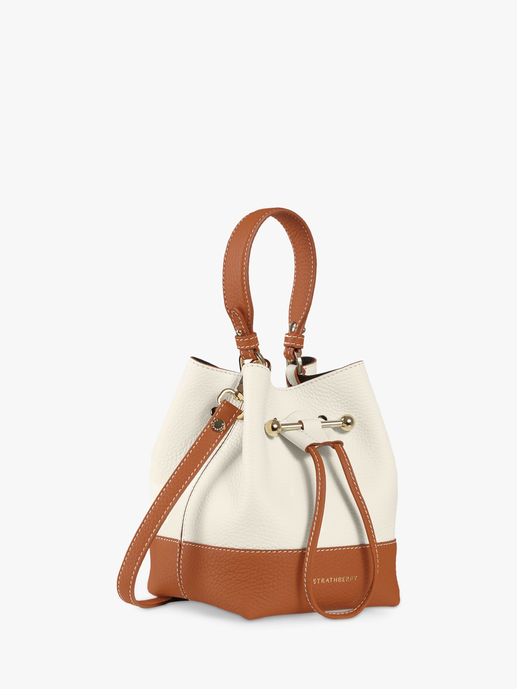 Buy Strathberry LANA OSETTE TOP HANDLE BAG - VANILLA/ TAN WITH